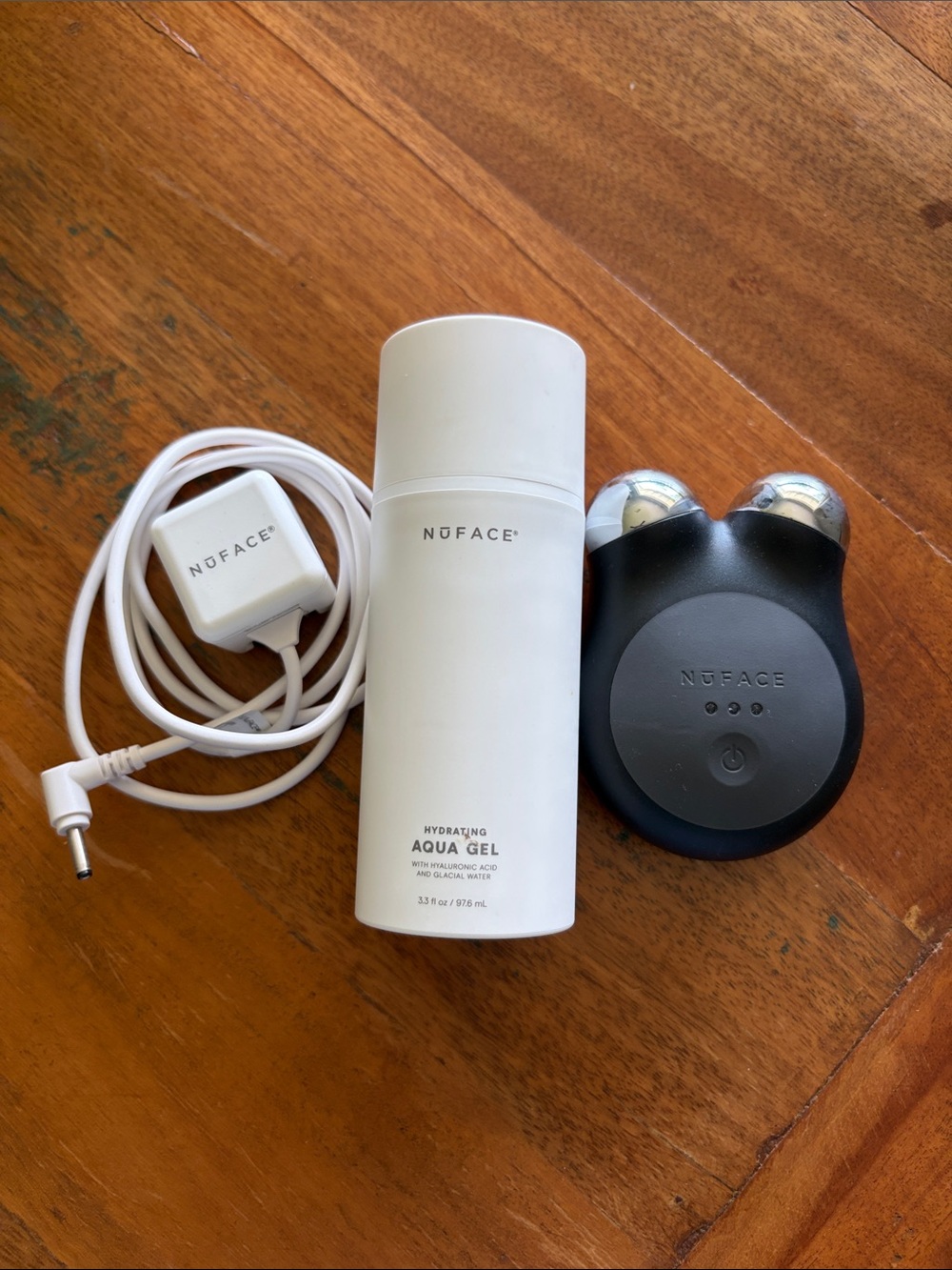 NuFace Mini Facial Toning Device with Hydrating Aqua Gel - White & Black